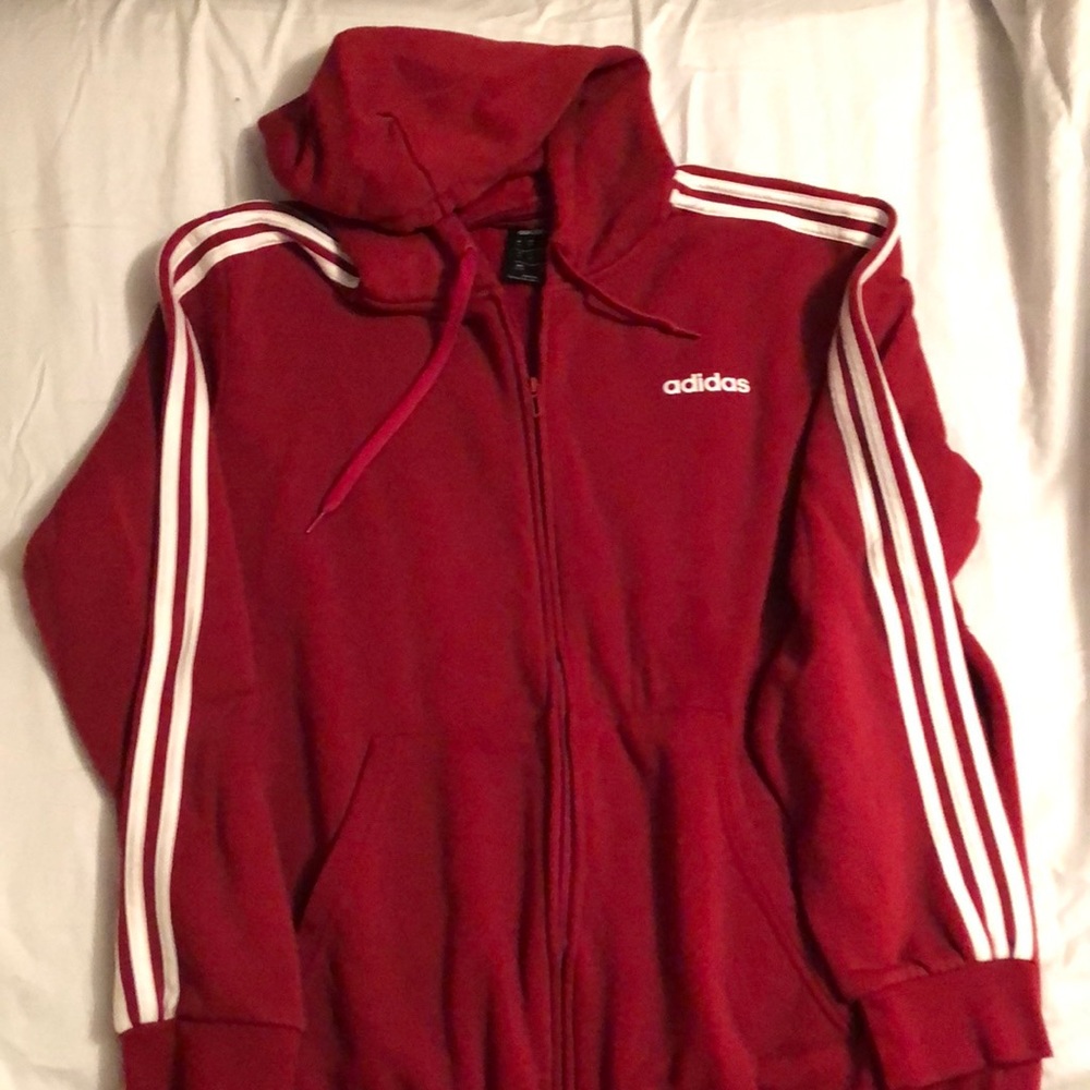 Adidas Zipped Hoodie Men’s SZ XXL Red